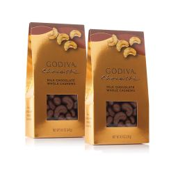 Godiva Milk Chocolate Covered Whole Cashews, Set Of 2, 8.5 oz. each