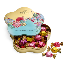 Godiva Chocolate Spring Assorted G Cube Flower Tin, 32 pc