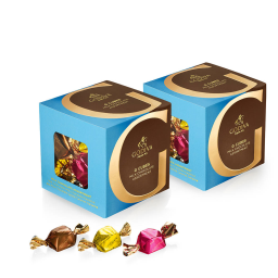 Godiva Milk Chocolate Assortment G Cube Box, Set of 2, 22 pcs. each
